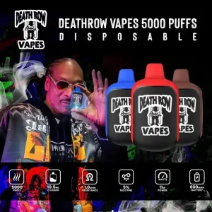 DEATH ROW 5000 PUFFS 5PK Disposable Vape Available at Exotic Smoke And Vape in McKinney TX