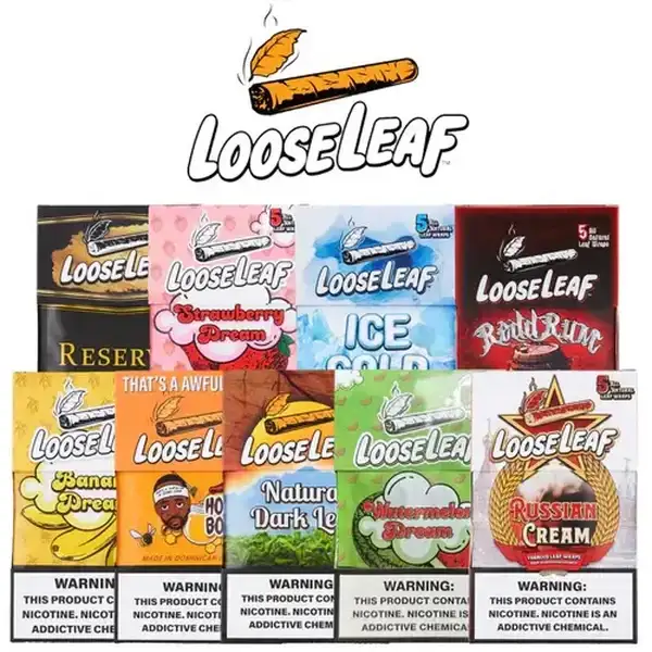 Looseleaf 5 Leaf Wraps available at Exotic Smoke And Vape in McKinney TX